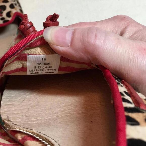 🍁Sperry leather Top-sider animal print slip on shoes size 7 - Picture 6 of 8